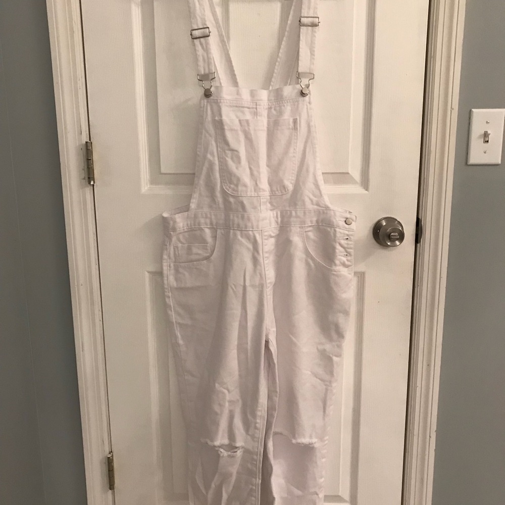 NWT white overalls